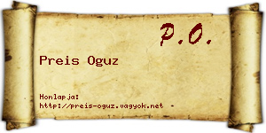 Preis Oguz névjegykártya
